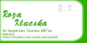 roza klucska business card